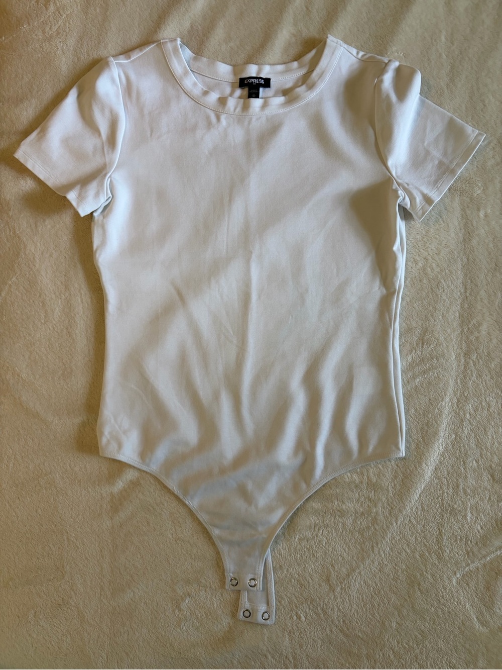 Express White Short Sleeve Bodysuit